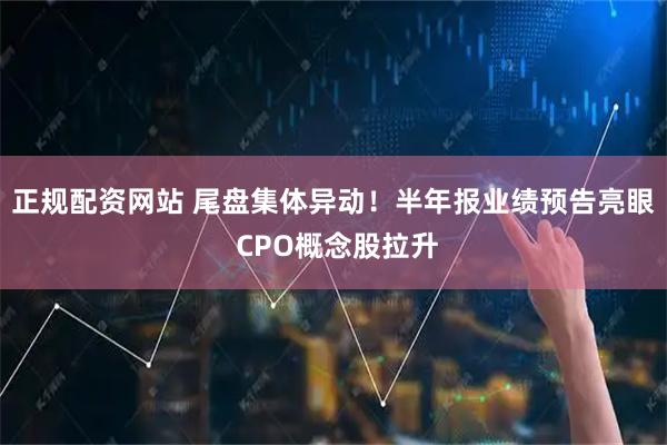 正规配资网站 尾盘集体异动！半年报业绩预告亮眼 CPO概念股拉升